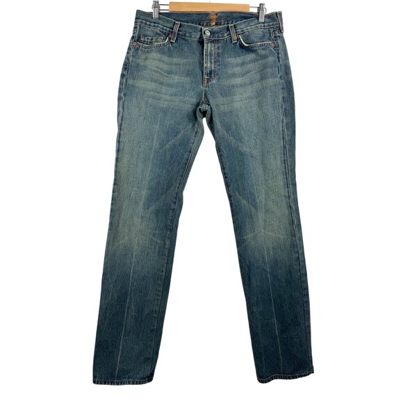 7 for all mankind low rise Y2K straight leg jeans classic boho sz 32 - Picture 1 of 10
